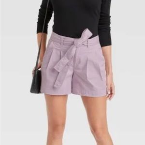 A New Day Shorts Women's High-Rise Pleat Front Shorts Purple 2